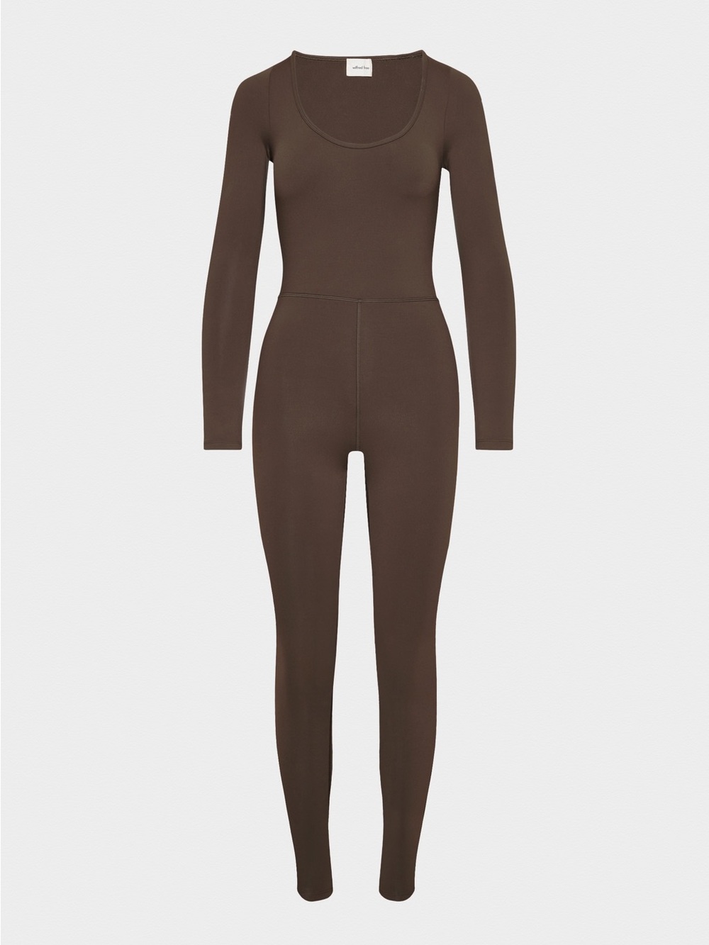Wilfred Aritzia Long-Sleeve Scoop Neck Ribbed Jumpsuit - Brown